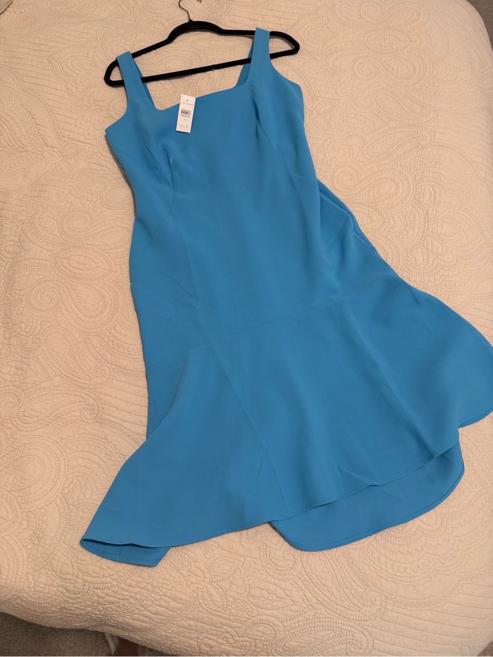 Ann Taylor Turquoise High-Low Fit-and-Flare Dress